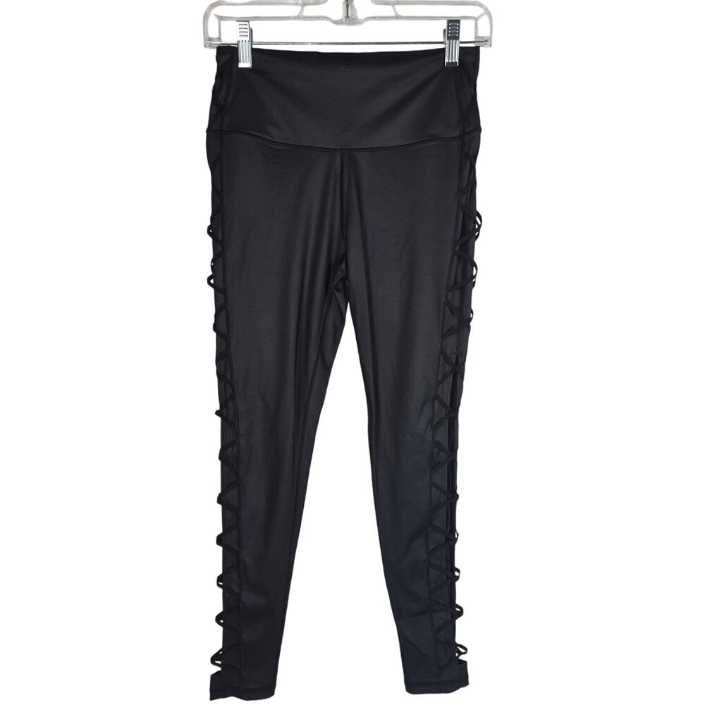 Victoria's Secret Sport Athletic Criss Cross Sides Black Women Leggings S